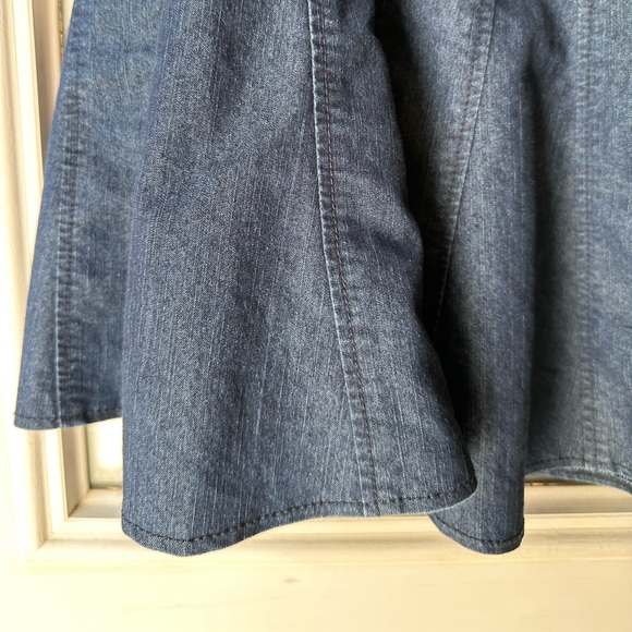 LARRY LEVINE PETITE - Stretch DENIM Skirt Sz 10P - BLUE - Picture 3 of 12